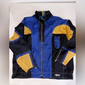 Vintage Ocean Pacific Men's Blue and Yellow Jacket